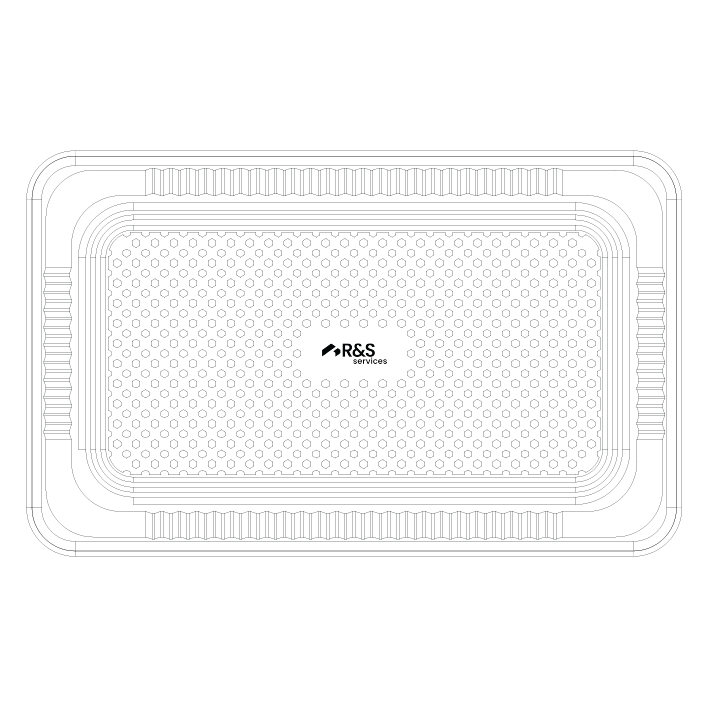 Full-size aluminum pan top view